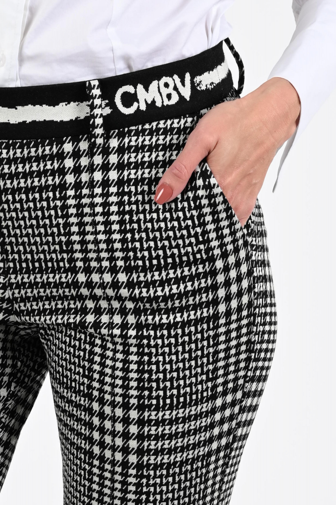 Cambio Francoise check Broek Zwart