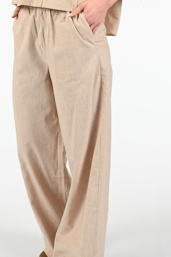 By-Bar Randy stripe Broek Beige