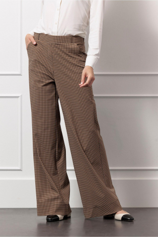 L.O.E.S. by Studio Anneloes Lexie check trousers Bruin