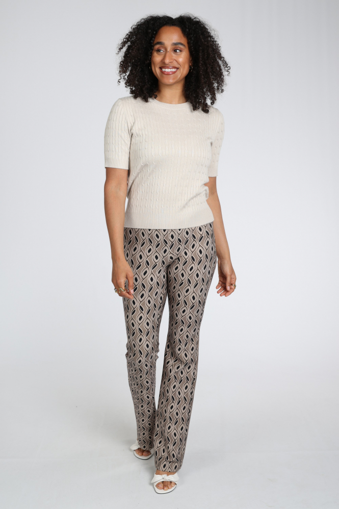 Cambio Flower Broek Bruin
