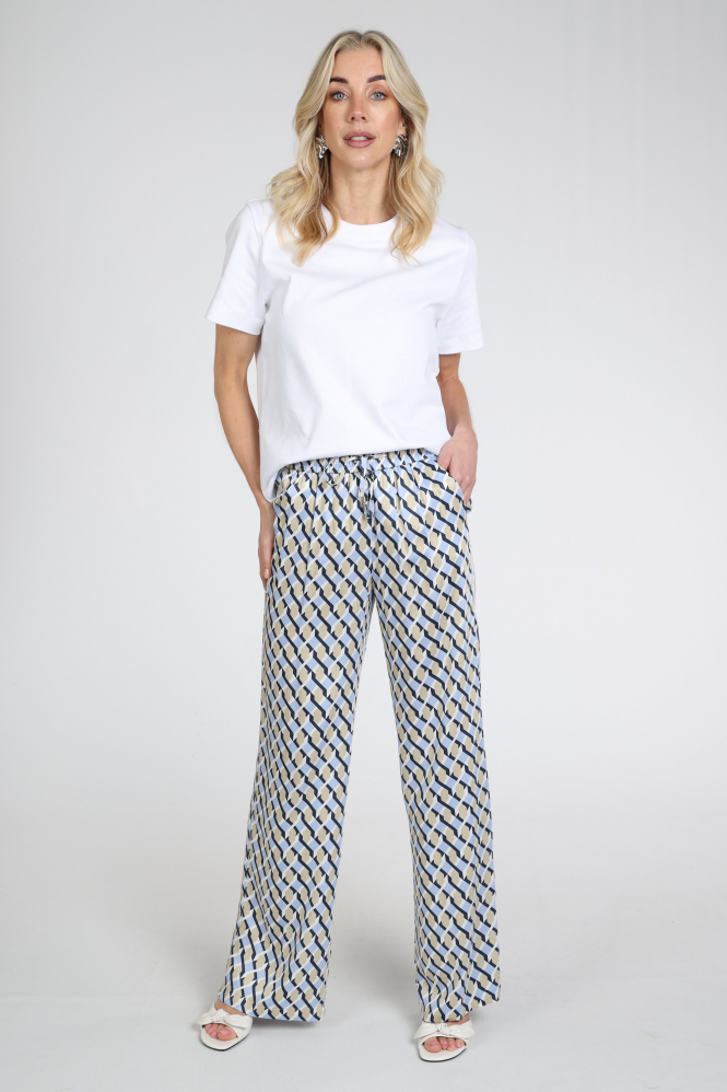 Rosner Mara Wide Leg Easy  Broek Blauw