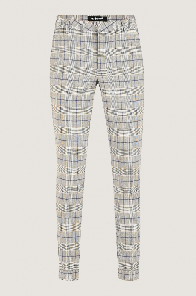 NickJean Chino Check Chino Blauw