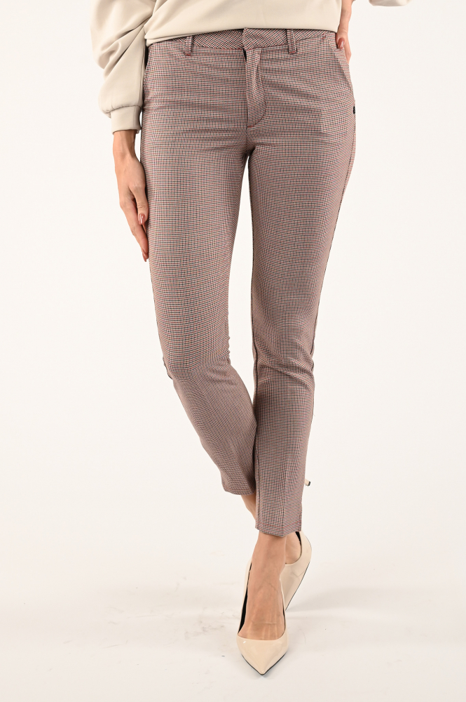 NickJean Sandy Check Split Chino Rood