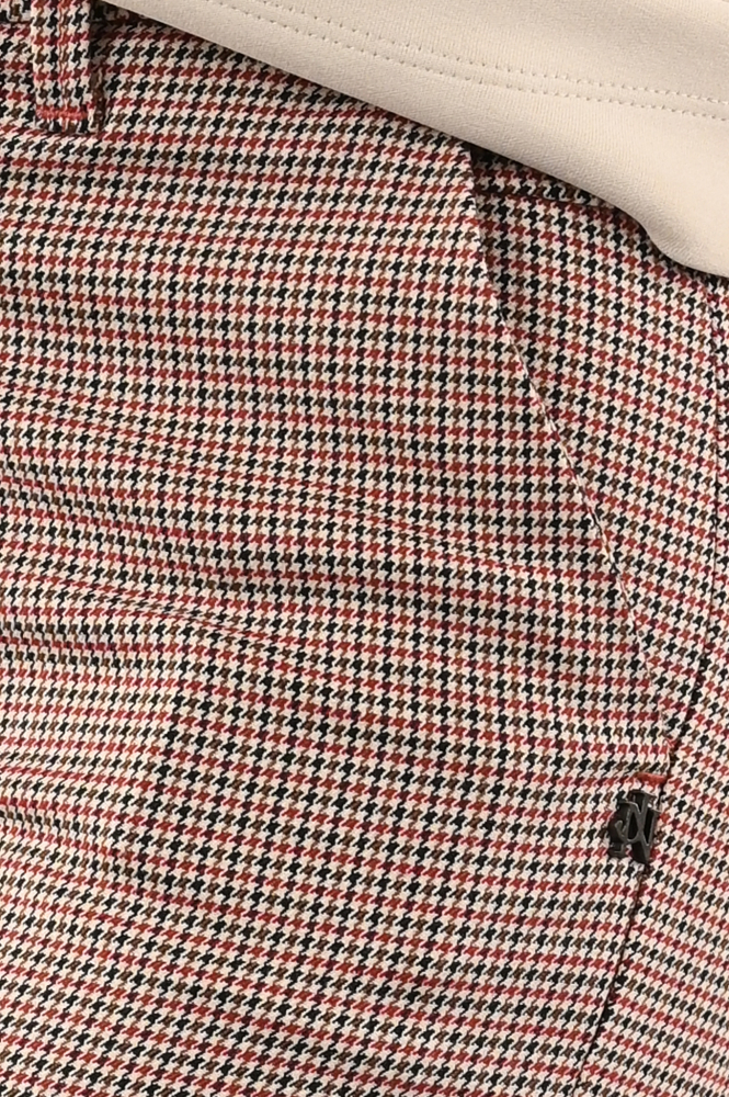 NickJean Sandy Check Split Chino Rood