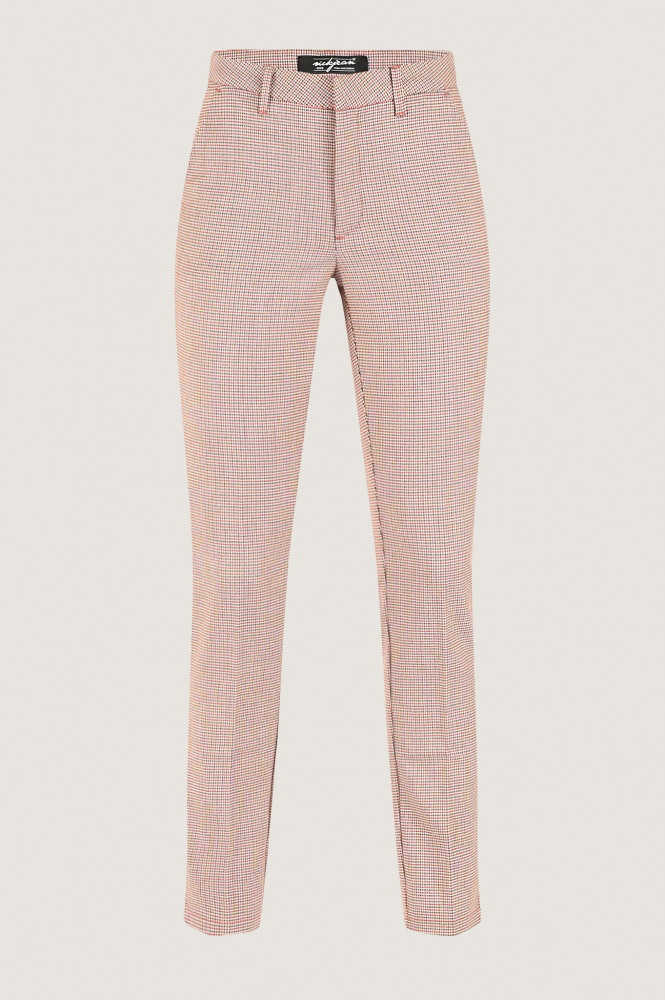 NickJean Sandy Check Split Chino Rood