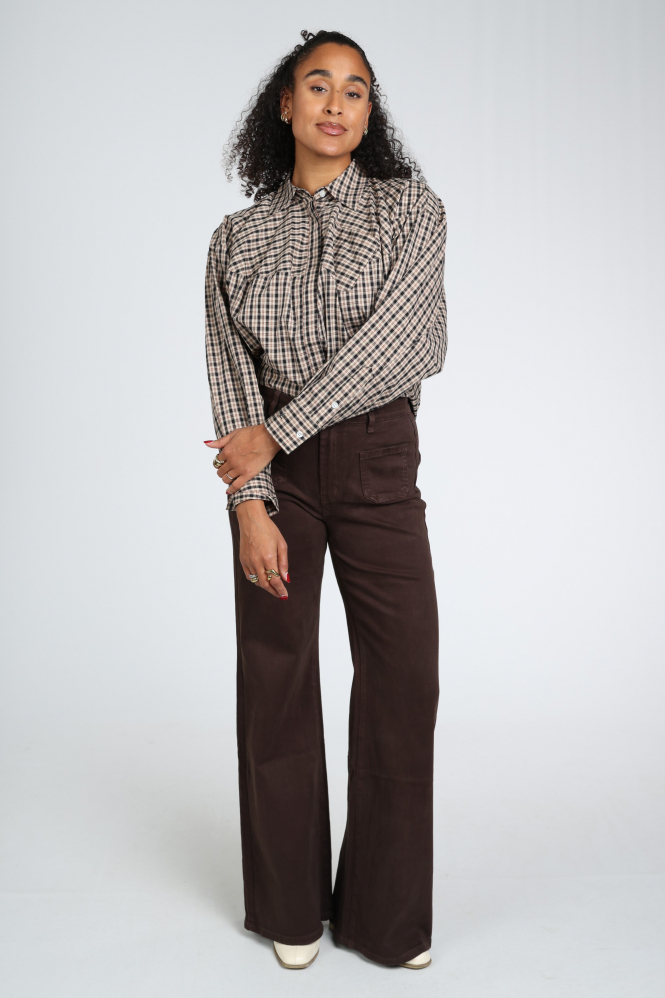 Florez ana flared pocket cr0103 Jeans Bruin