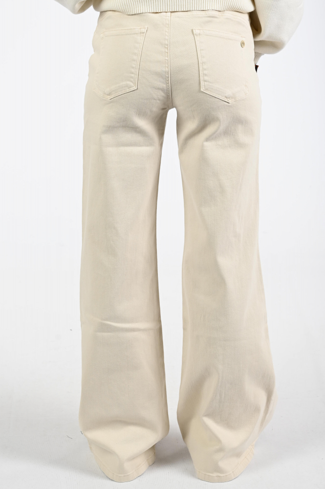 Florèz Ana Flared Pocket Jeans Beige