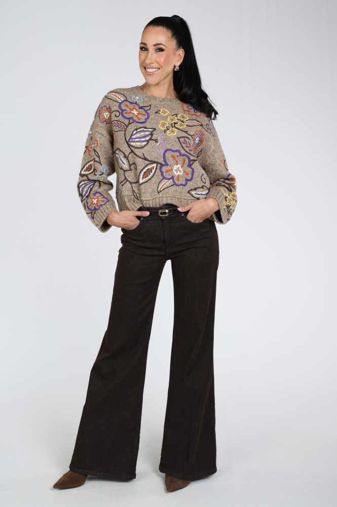 Mac Wide flare 0333-2 Jeans Bruin