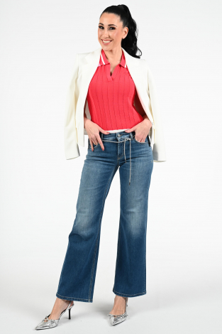 Cambio Tess wide leg Blauw