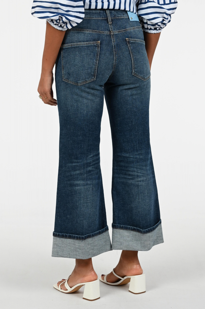 Cambio Fabienne roll up Jeans Blauw