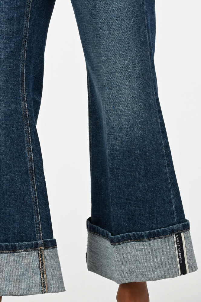 Cambio Fabienne roll up Jeans Blauw
