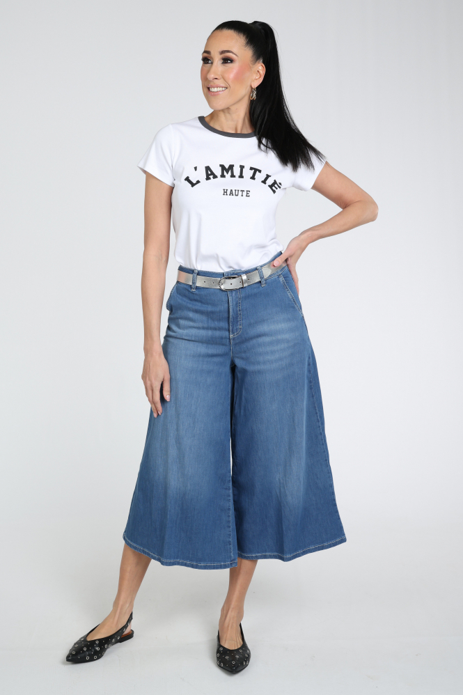 Mac Ella cropped Jeans Blauw