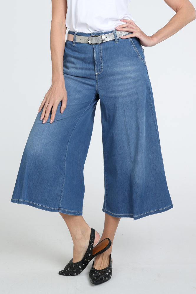 Mac Ella cropped Jeans Blauw