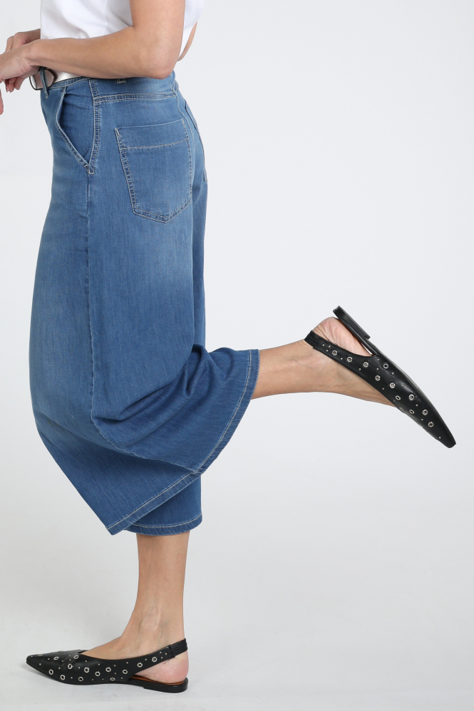 Mac Ella cropped Jeans Blauw