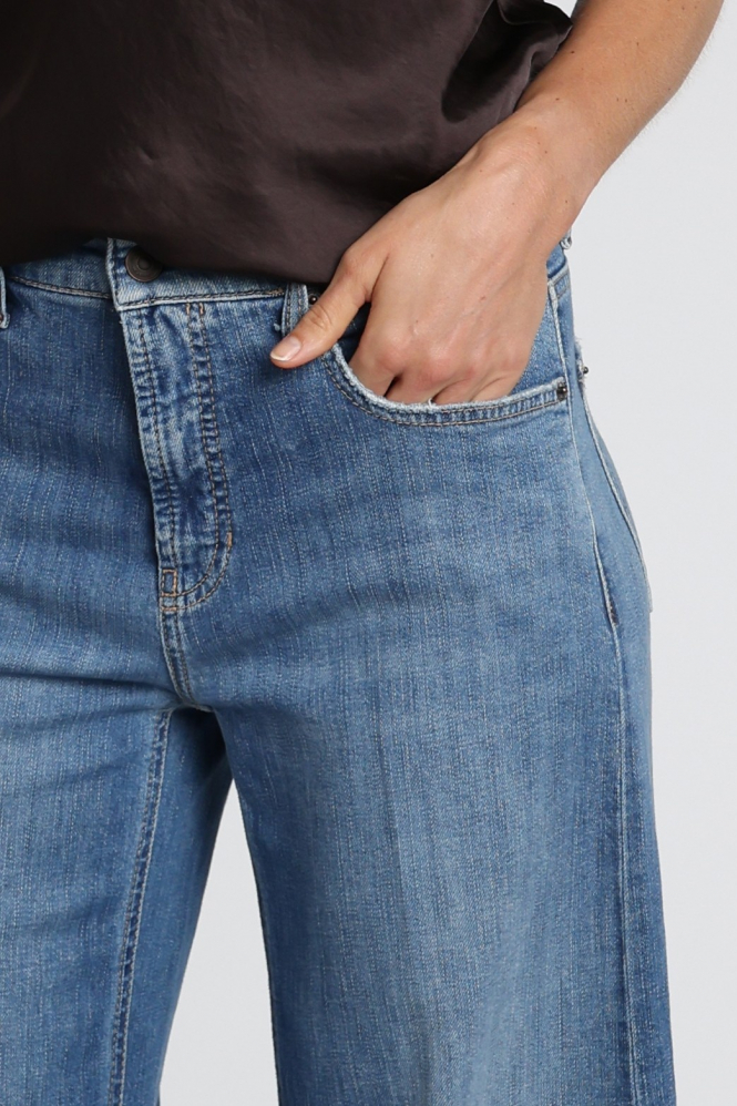 Cambio Palazzo Flare 9154x13800 Jeans Blauw