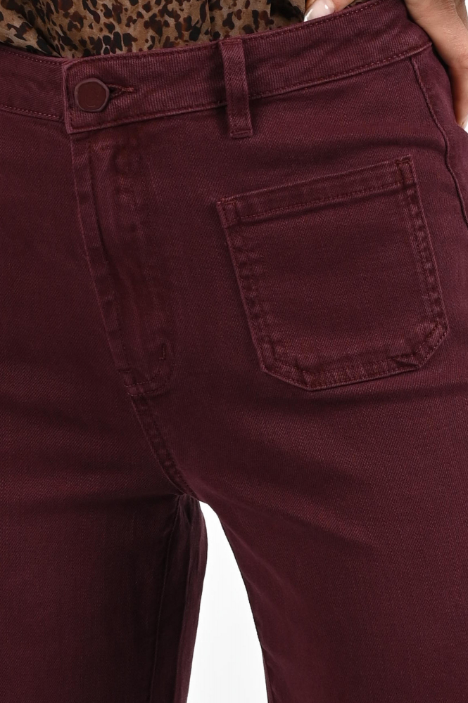 Floréz Ana Flared Pocket Jeans Rood