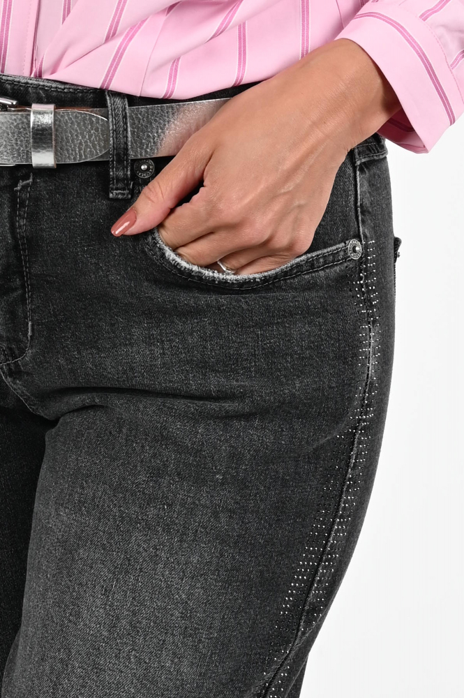 Mac Straight galon Jeans Zwart