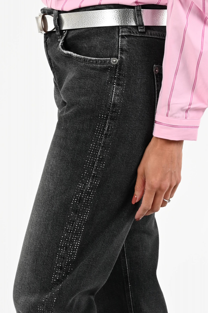 Mac Straight galon Jeans Zwart