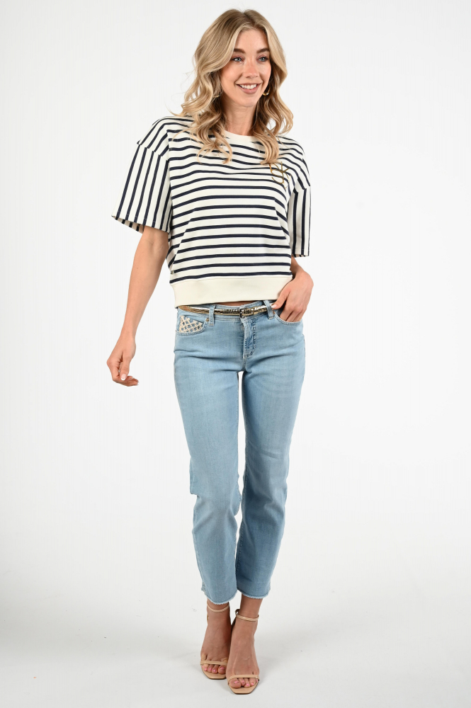 Cambio Piper Short Jeans Blauw