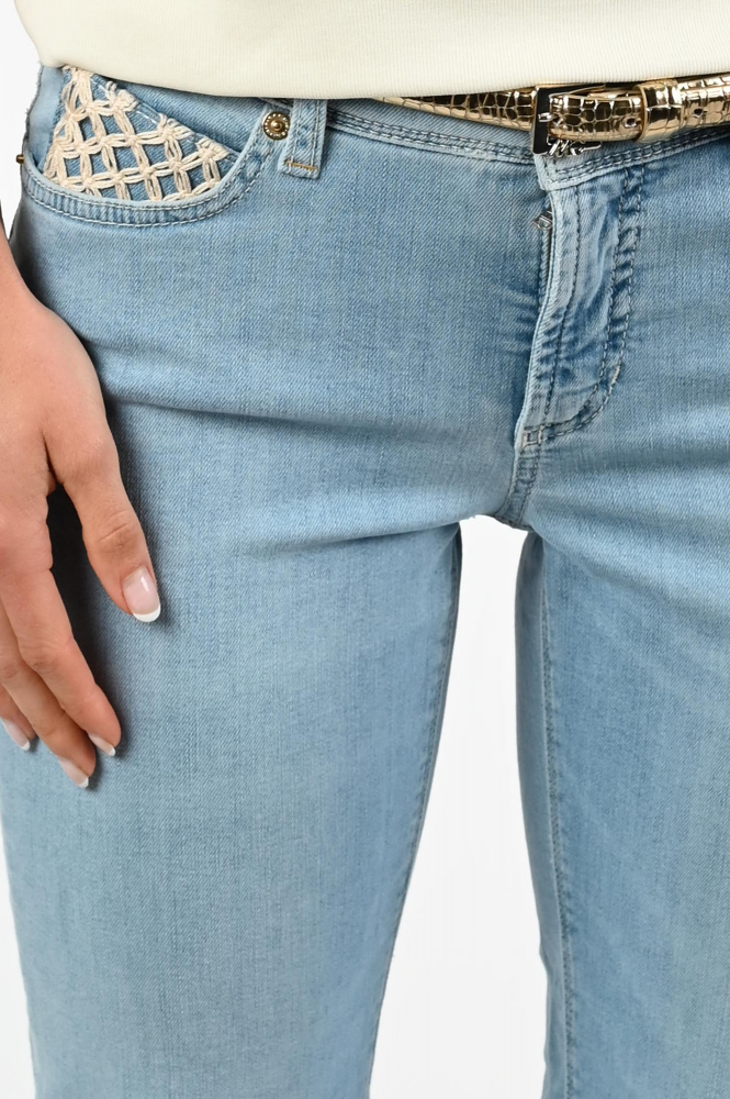 Cambio Piper Short Jeans Blauw