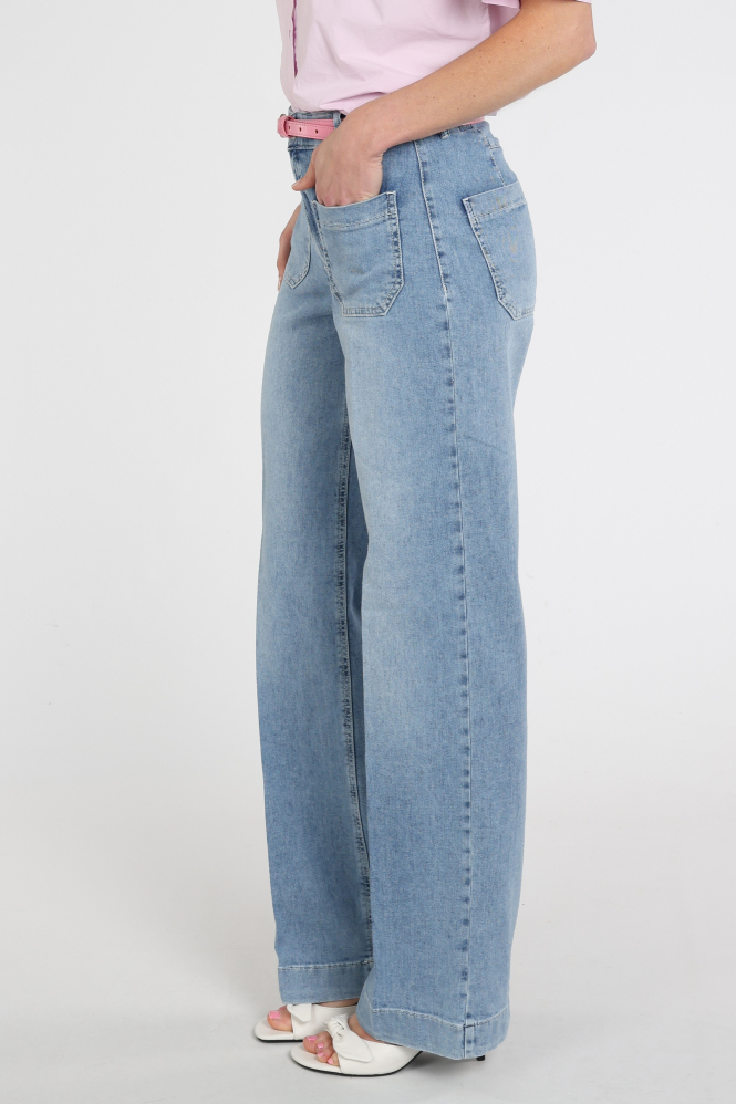 Rosner Audrey wide leg pocket Jeans Blauw