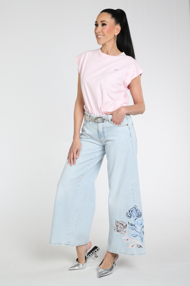 Cambio Palazzo cropped Jeans Blauw