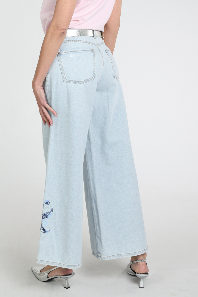Cambio Palazzo cropped Jeans Blauw