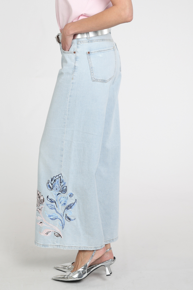 Cambio Palazzo cropped Jeans Blauw