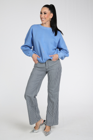 Mac Wide stripe denim Blauw