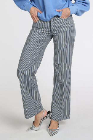 Mac Wide stripe denim Blauw