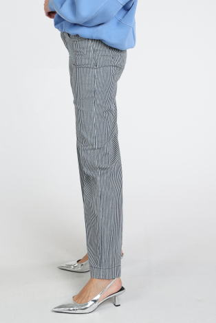 Mac Wide stripe denim Blauw