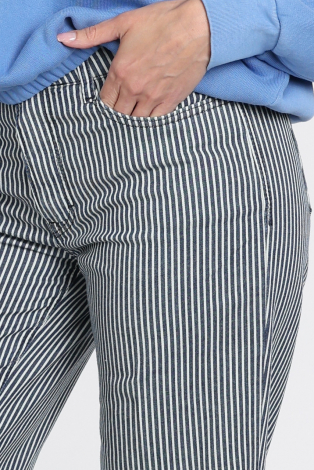 Mac Wide stripe denim Blauw
