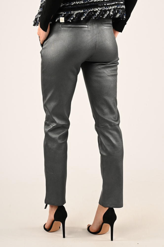 STUDIO AR by ARMA Noa stretch Leren broek Grijs