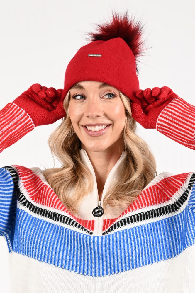 Marc Cain ZS H2.07 Z42 Hoed/Muts Rood