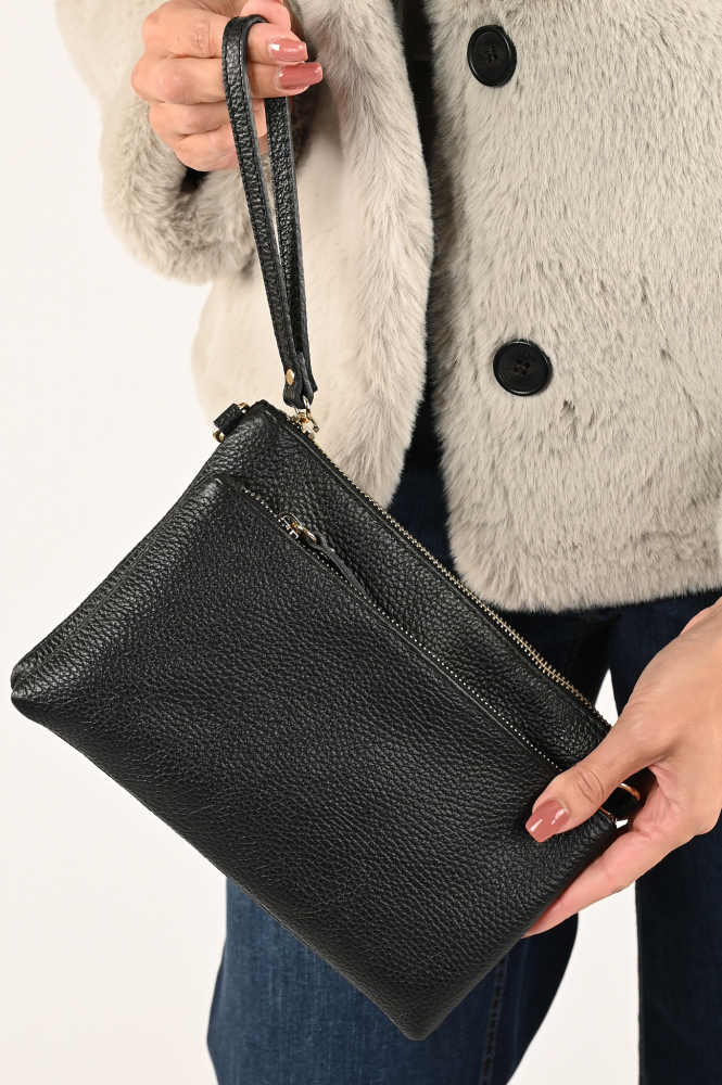 Ornella leder tas Tas Zwart