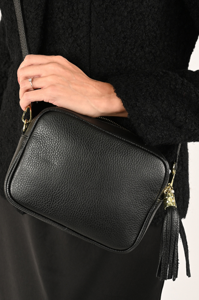 Ornella leder tas Tas Zwart