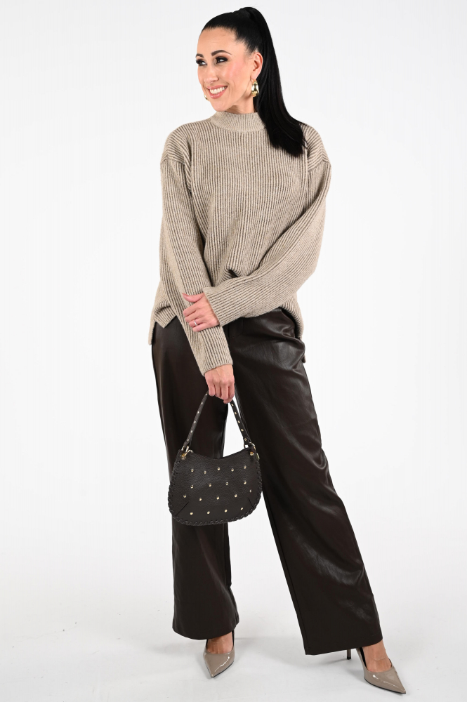 Ornella leder tas Tas Bruin
