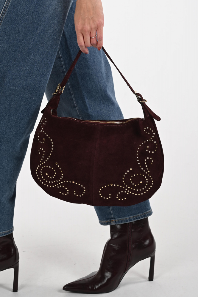Ornella leder tas Tas Paars