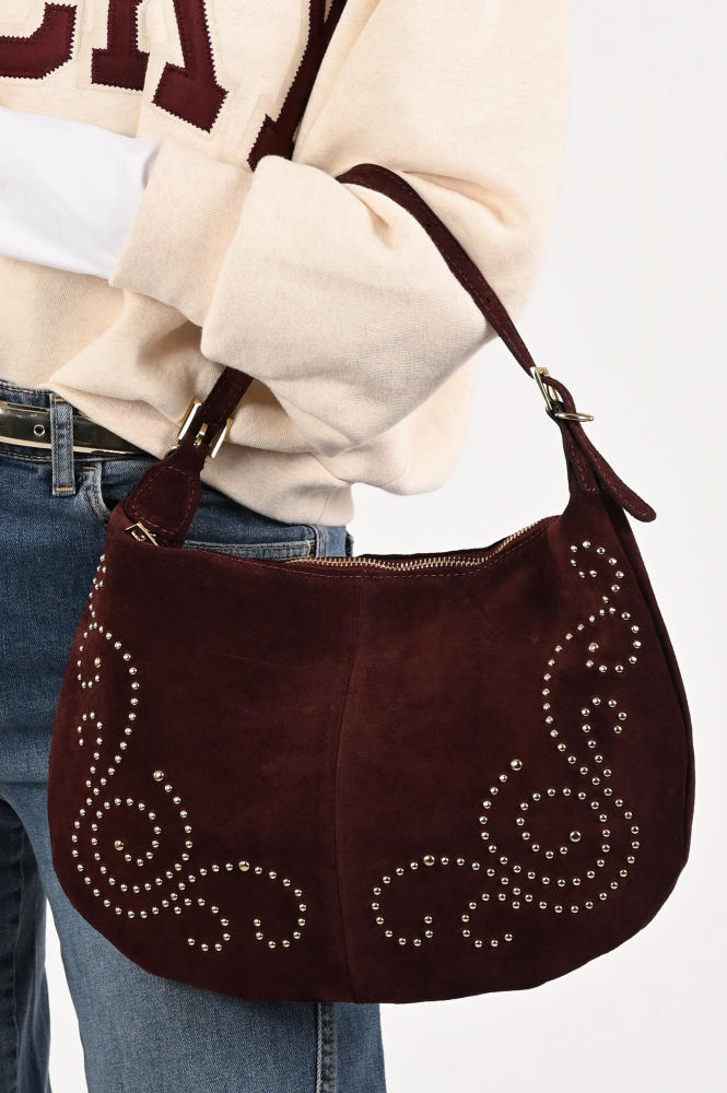 Ornella leder tas Tas Paars