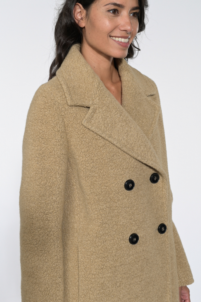 Cinzia Rocca Wollen jas room-bruin casual uitstraling Mode Jassen Wollen jassen 